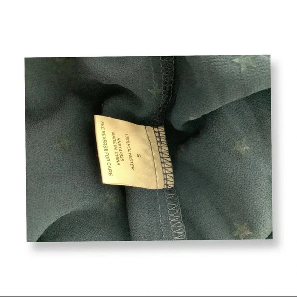 Free Generation Size Small Los Angeles Star Pattern Oversized Chiffon Blouse New - Picture 4 of 6